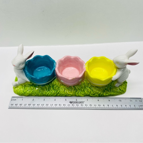 Yankee Candle Easter Egg Bunny Tealight Holder Bunnies Spring Pink Yellow Blue - Picture 10 of 14